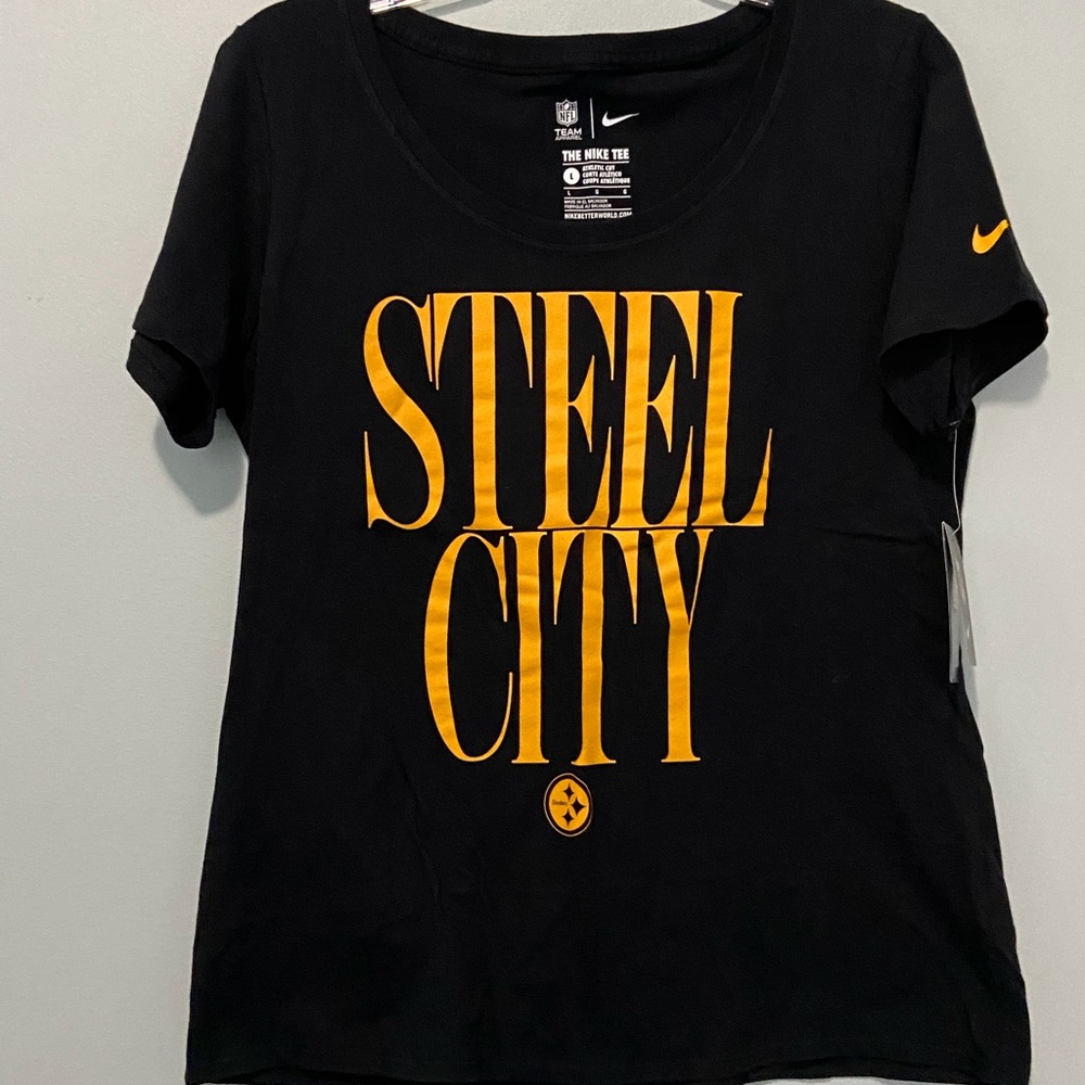 NWT NFL Nike Pittsburgh Steelers Steel City Top L
